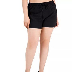 NWT ID Ideology Womens Plus Size Running Shorts Black Size 2X-4X $50 FFF307